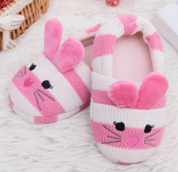 Kinderpantoffels van katoen roze 21