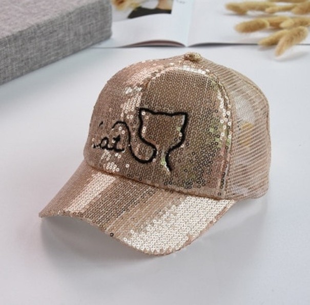 Kinderpet met pailletten goud