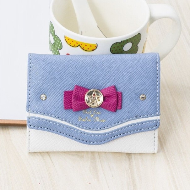 Kinderportemonnee met strik blauw