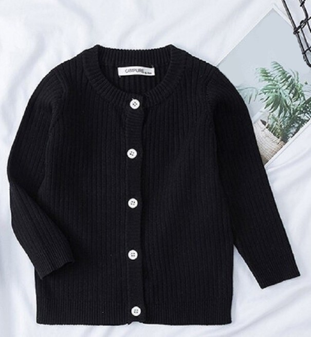 Kinderpullover mit Knöpfen schwarz 12-24 Monate