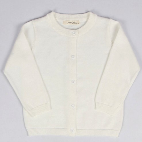 Kinderpullover mit Knopfverschluss J3287 weiß 18-24 Monate