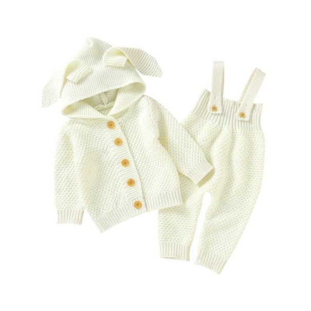 Kinderpullover und Hose C1106 weiß 3-6 Monate