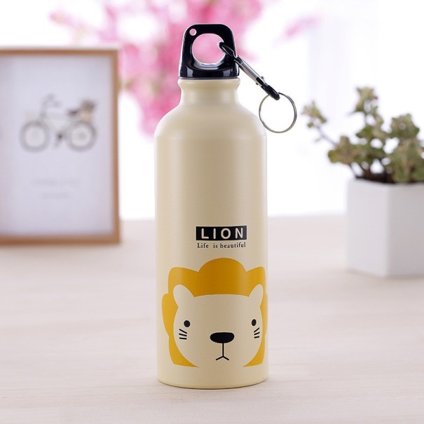 Kinderreisfles met dieren lichtgeel