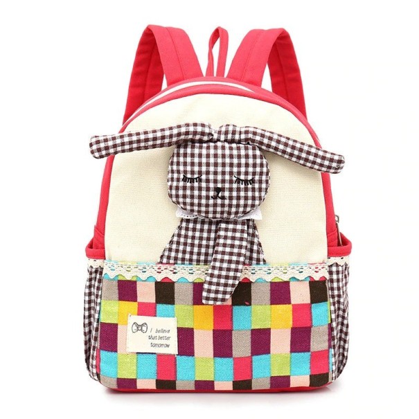 Kinderrucksack mit Hase E1229 rot