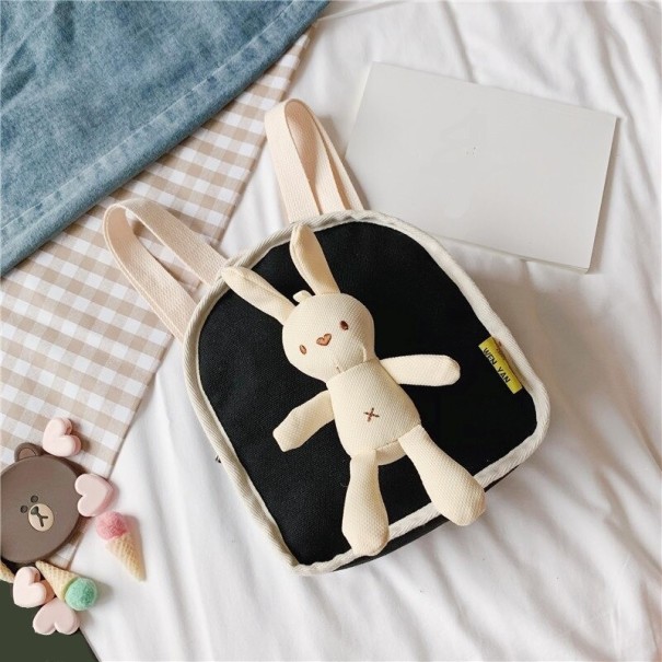 Kinderrucksack mit Hase schwarz