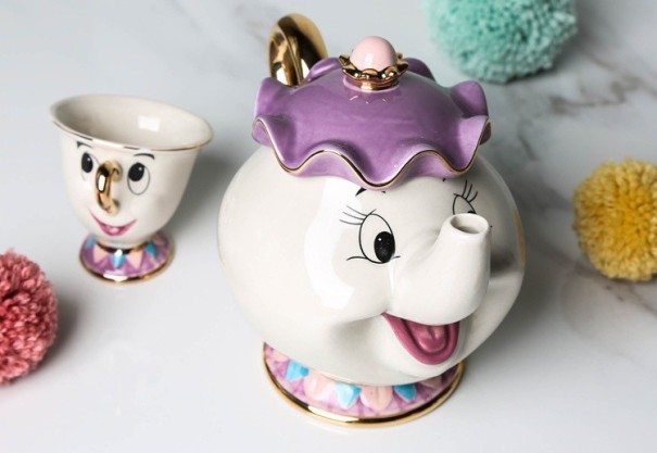 Kinderset Belle en het Beest - Theepot + kopje