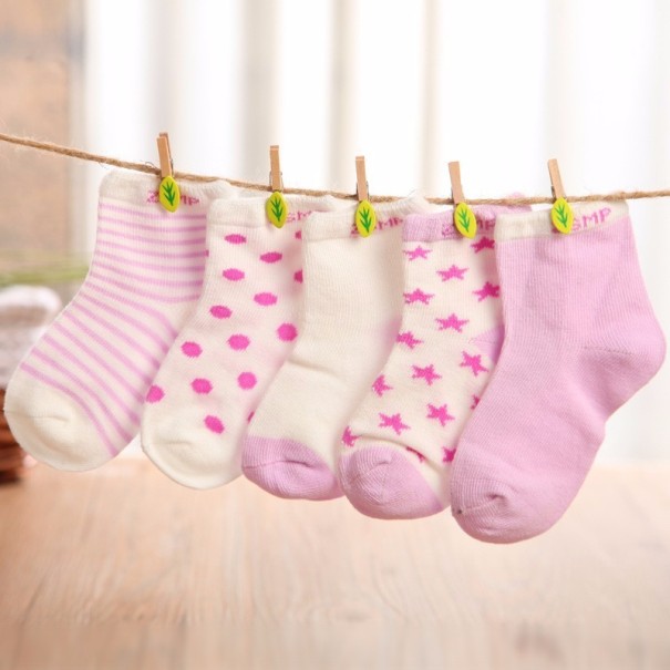 Kindersocken 5 Paar J876 lila 18-24 Monate