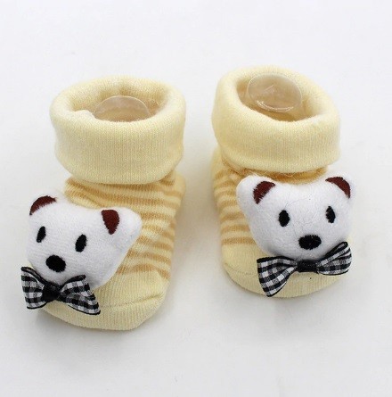 Kindersocken mit Plüschverzierung 0-3 Monate M