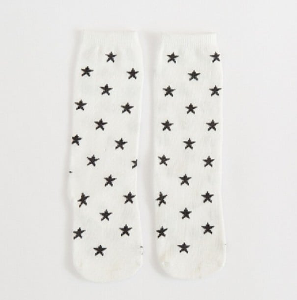 Kindersocken mit Sternen weiß 0-1 Jahr