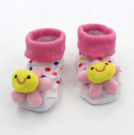 Kindersokken met pluche versiering 0-3 maanden I