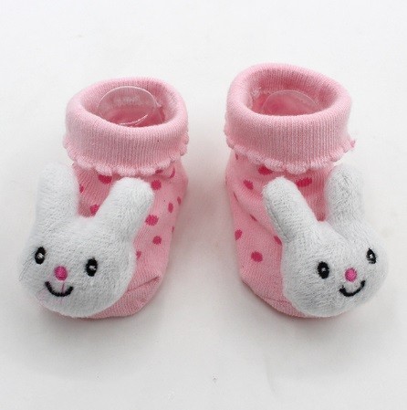 Kindersokken met pluche versiering 6-9 maanden P