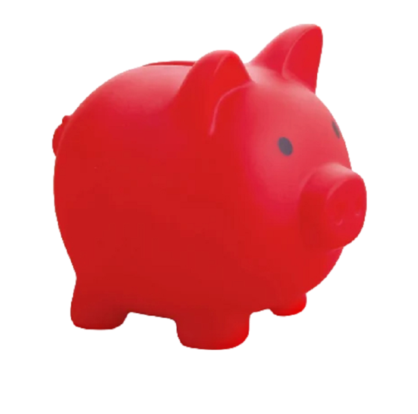 Kindersparschwein in Form eines Schweins 9 x 9 cm Sparkasse für Kinder Kindersparschwein rot