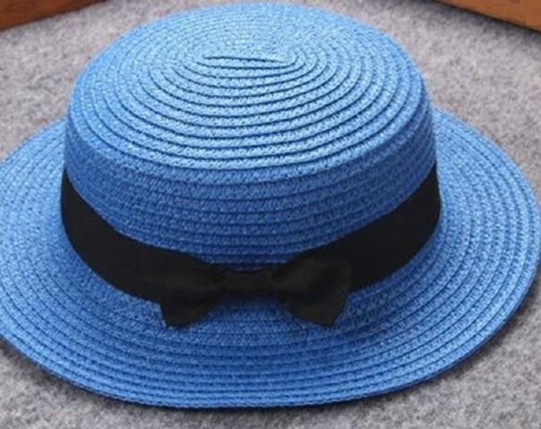 Kinderstrohoed A455 blauw