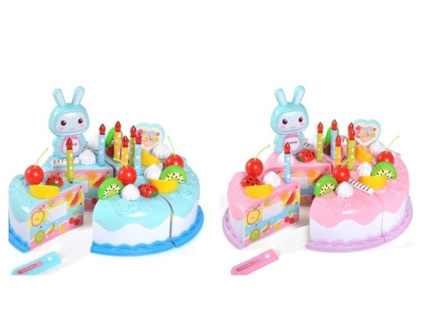 Kindertaart van plastic met een konijntje