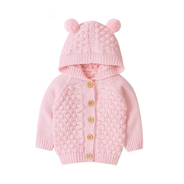 Kindertrui met oren L606 roze 0-6 maanden