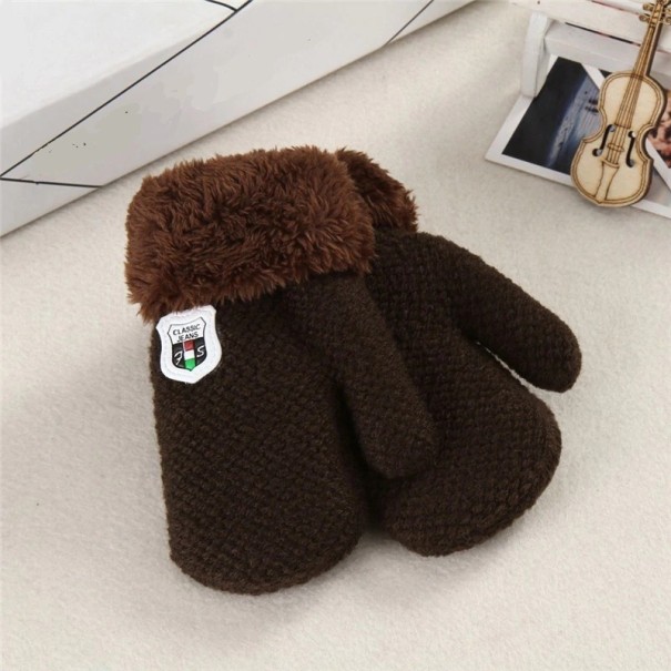Kinderwanten met bont J2878 bruin