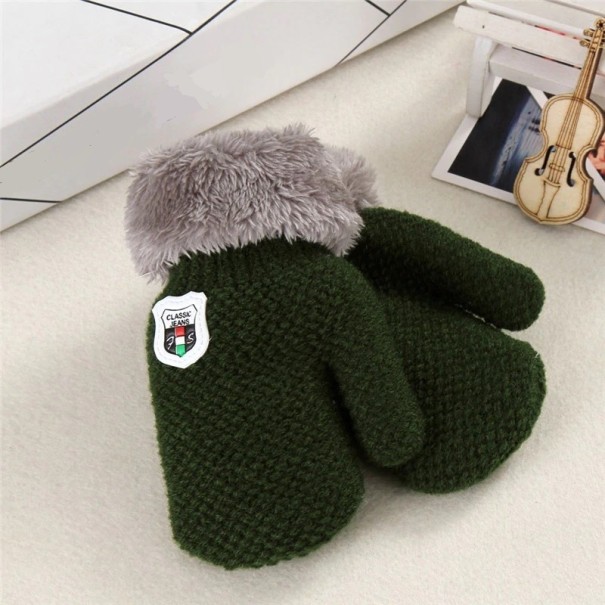Kinderwanten met bont J2878 groen