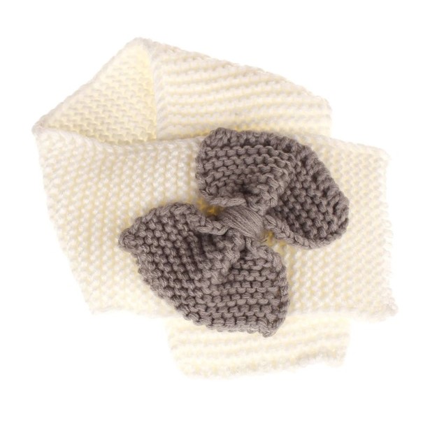 Kinderwinter gebreide sjaal met strik J2476 wit