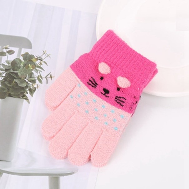 Kinderwinterhandschoenen met kat A125 6