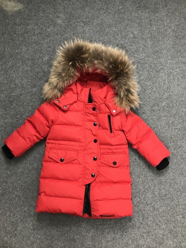 Kinderwinterjas met capuchon J2464 rood 10