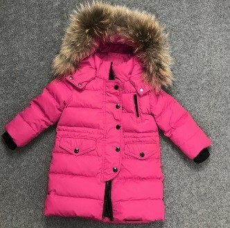 Kinderwinterjas met capuchon J2464 roze 6