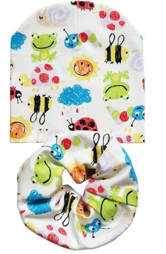 Kinderwintermuts en sjaalset J578