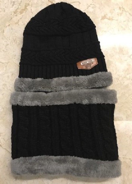 Kinderwintermuts + gratis nekwarmer J2870 bruin