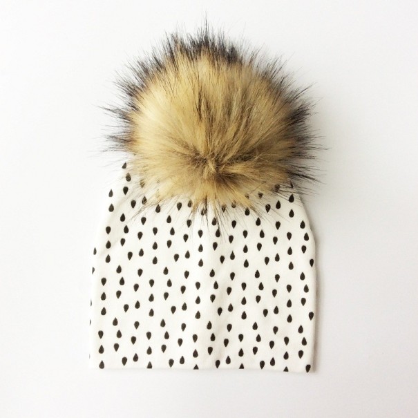 Kinderwintermuts met druppelprint J575 7