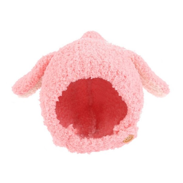 Kinderwintermuts met konijnenoren roze