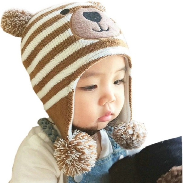 Kinderwintermuts met pompons Mollie 1-2 jaar