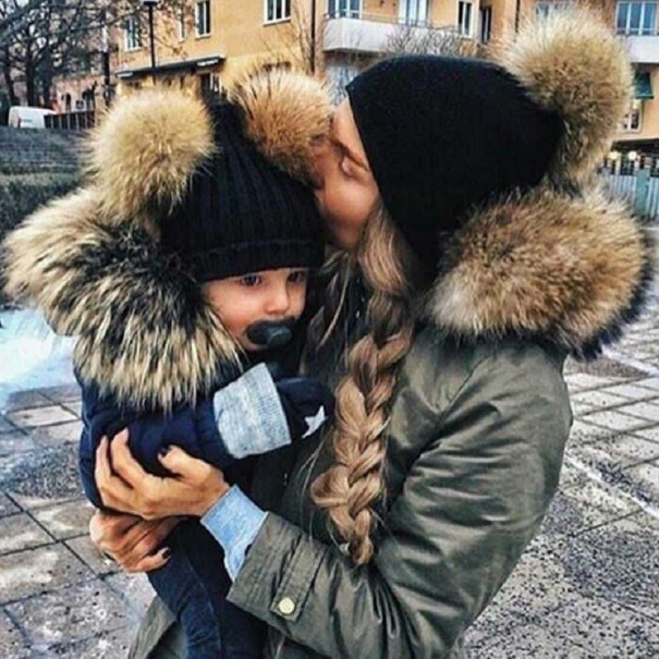 Kinderwintermuts met pompons