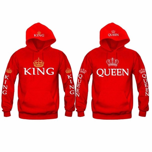 KING AND QUEEN - Hanorace pentru cupluri J1952 roșu XL XXL