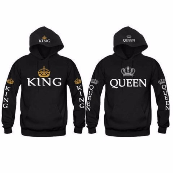 KING AND QUEEN - Mikiny pre páry J1952 čierna L XXL