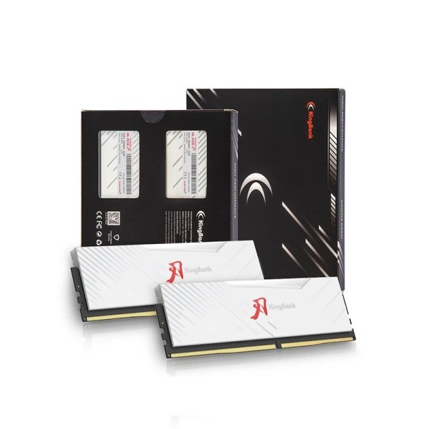 KingBank DDR5 RGB RAM 16GB 32GB 64GB 6000MHz 6400MHz Vit Spelminne PC DIMM med Hynix-chip Metallkylare XMP 3.0 Intel AMD 1