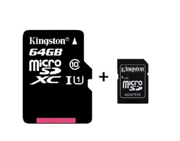 Kingston Micro SDHC + sovitin - 16 Gt - 128 Gt 64GB