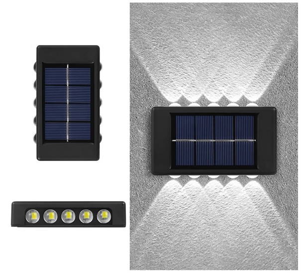 Kinkiet solarny 10 LED T1042 zimna biel