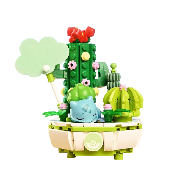 Kit Bulbasaur cu cactusi Kit Pokemon Decor creativ pentru casa Floare pe piedestal cu Bulbasaur 13 x 9 x 9 cm 1