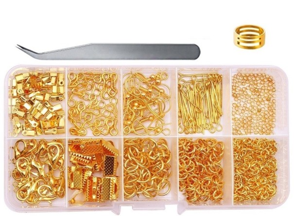 Kit créatif pour la fabrication de bijoux 710 pièces doré