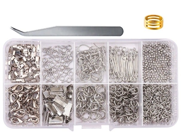 Kit créatif pour la fabrication de bijoux 710 pièces gris