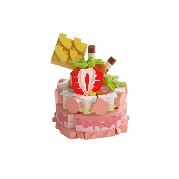 Kit de construcción mini decorativo 3D pastelito de fresa con decoración Bloques de partículas creativas para niños a partir de 8 años y adultos regalos de cumpleaños 1