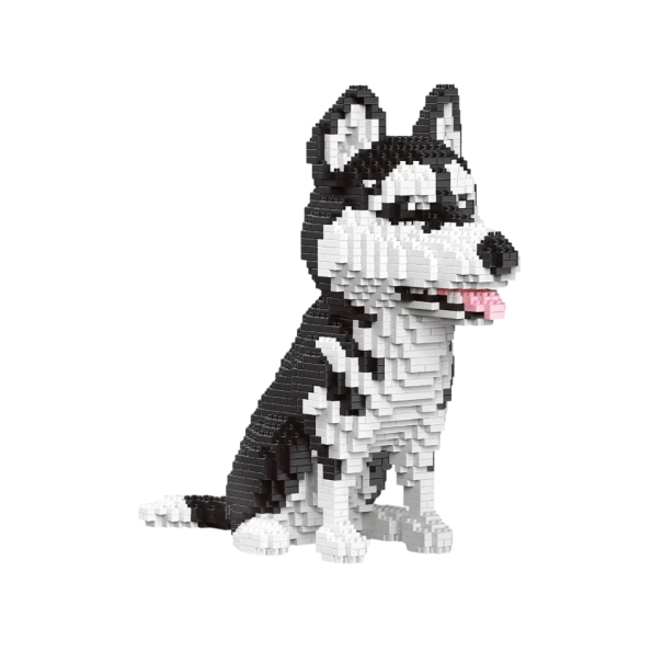 Kit de construcție câine husky 23x21x9 cm Model pliabil de câine Kit de construcție creativ pentru copii și adulți Jucărie decorativă Pentru iubitorii 1
