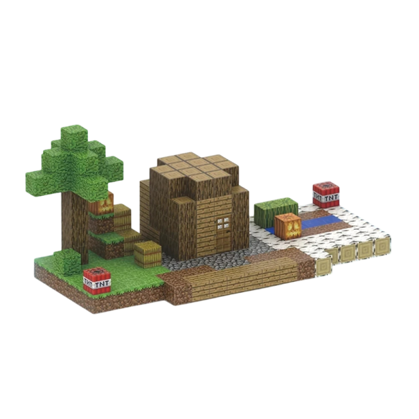 Kit de construcție magnetică Minecraft 192 bucăți 6 figuri 2x2 cm Cuburi Blocuri creative Jucărie pentru copii Blocuri de construcție magnetice Set 1