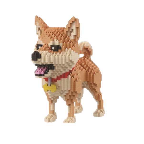 Kit de construcție pentru câini Shiba Inu 20x19 cm Model de câine pliabil Kit de construcție creativ pentru copii și adulți Jucărie decorativă 1