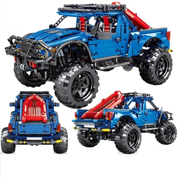 Kit de construction voiture bleue 1630 pièces 1