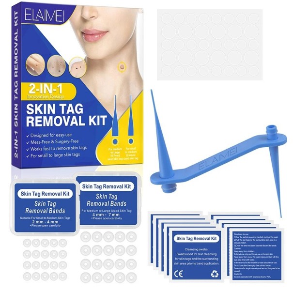 Kit de eliminación de verrugas 2 en 1 Herramienta para eliminar verrugas cutáneas azul