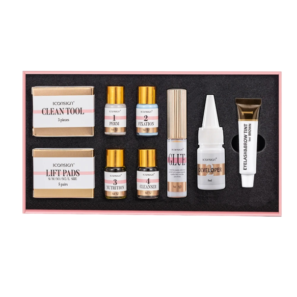 Kit de laminage des sourcils et des cils Kit professionnel de soin des sourcils et des cils Lash lifting Laminage des sourcils Produits pour sourcils et cils marron