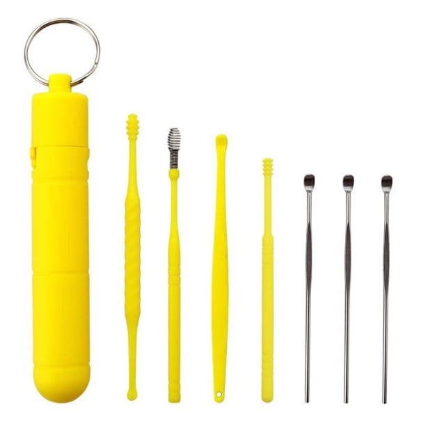 Kit de limpieza de oídos 7 piezas amarillo