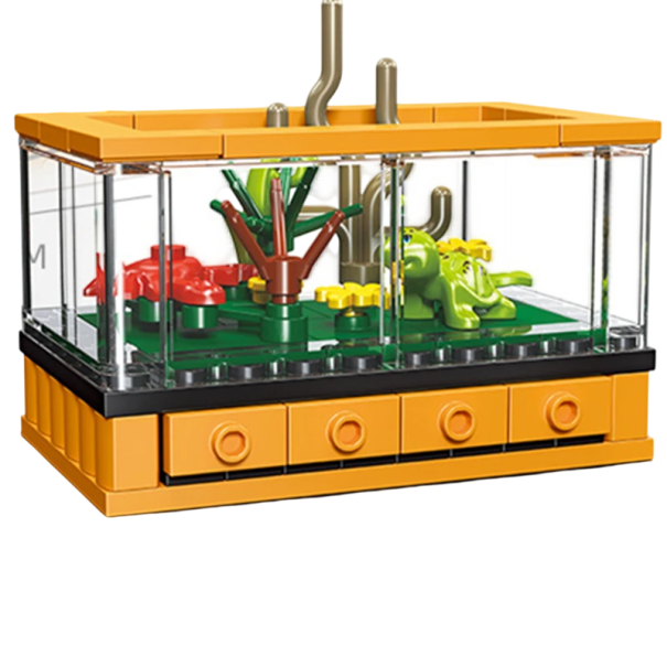 Kit de terrarium avec tortue 63 pièces 9,3 x 6 x 6,1 cm Modèle 3D mini de tortue Kit créatif Décoration pour les amateurs d'animaux exotiques et les collectionneurs 1