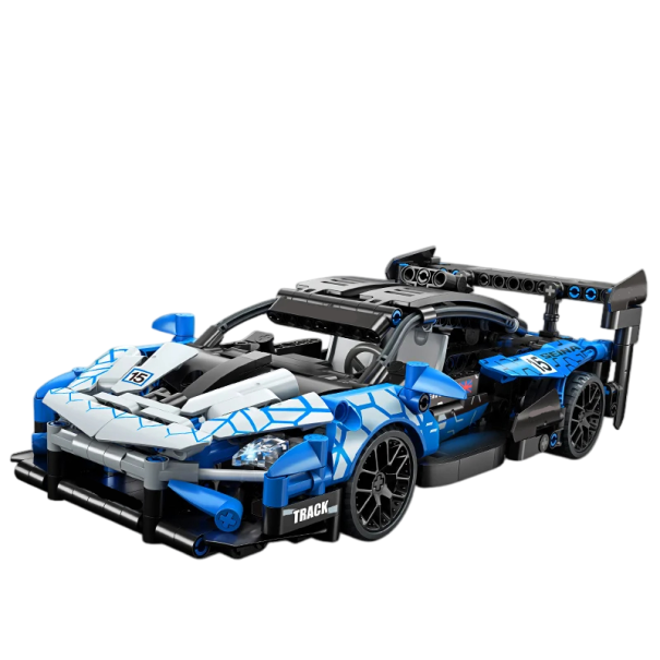 Kit de voiture de course réaliste 523 pièces Modèle de voiture pliable Kit mécanique Portes ouvrantes Voiture à remonter Autonomie de 10 m 1