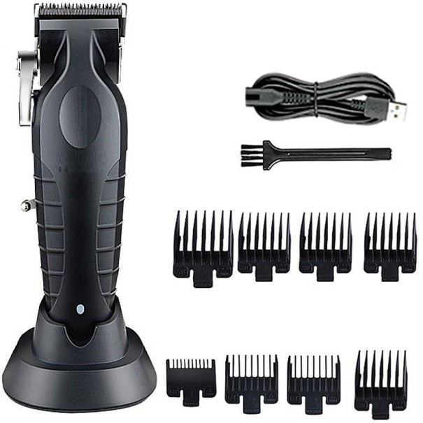 Kit profesional para cabello y barba Recortadora eléctrica de cabello y barba con soporte de carga Afeitadora inalámbrica con accesorios de 8 tamaños 1